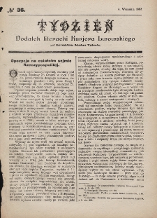 Tydzień : dodatek literacki „Kurjera Lwowskiego”. 1893, nr 36
