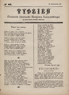 Tydzień : dodatek literacki „Kurjera Lwowskiego”. 1893, nr 42