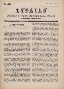 Tydzień : dodatek literacki „Kurjera Lwowskiego”. 1893, nr 43