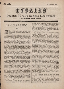 Tydzień : dodatek literacki „Kurjera Lwowskiego”. 1893, nr 45