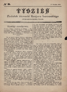 Tydzień : dodatek literacki „Kurjera Lwowskiego”. 1893, nr 51