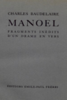 Manoel : fragments inédits d'un drame en vers