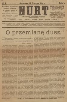 Nurt : dwutygodnik akademickiej młodzieży demokratycznej. 1924, nr 1