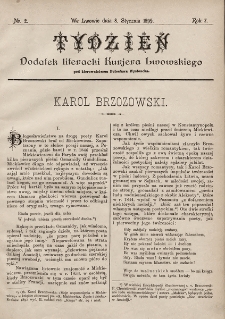 Tydzień : dodatek literacki „Kurjera Lwowskiego”. 1899, nr 2