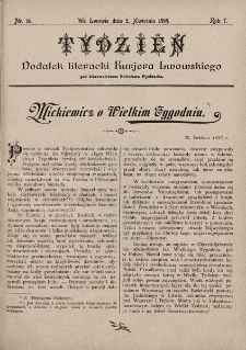 Tydzień : dodatek literacki „Kurjera Lwowskiego”. 1899, nr 14