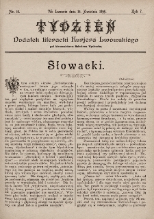 Tydzień : dodatek literacki „Kurjera Lwowskiego”. 1899, nr 16