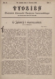 Tydzień : dodatek literacki „Kurjera Lwowskiego”. 1899, nr 23