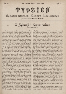 Tydzień : dodatek literacki „Kurjera Lwowskiego”. 1899, nr 27