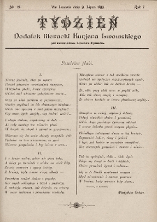 Tydzień : dodatek literacki „Kurjera Lwowskiego”. 1899, nr 28