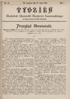 Tydzień : dodatek literacki „Kurjera Lwowskiego”. 1899, nr 30