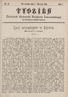 Tydzień : dodatek literacki „Kurjera Lwowskiego”. 1899, nr 36