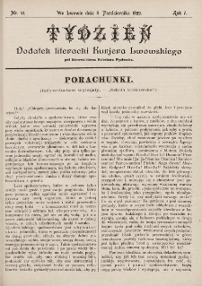 Tydzień : dodatek literacki „Kurjera Lwowskiego”. 1899, nr 41