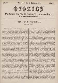 Tydzień : dodatek literacki „Kurjera Lwowskiego”. 1899, nr 47