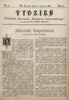 Tydzień : dodatek literacki „Kurjera Lwowskiego”. 1896, nr 2