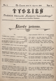 Tydzień : dodatek literacki „Kurjera Lwowskiego”. 1896, nr 3