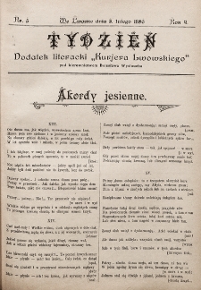 Tydzień : dodatek literacki „Kurjera Lwowskiego”. 1896, nr 5