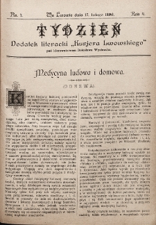 Tydzień : dodatek literacki „Kurjera Lwowskiego”. 1896, nr 7