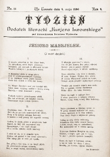Tydzień : dodatek literacki „Kurjera Lwowskiego”. 1896, nr 18