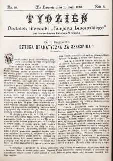 Tydzień : dodatek literacki „Kurjera Lwowskiego”. 1896, nr 19