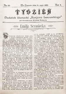 Tydzień : dodatek literacki „Kurjera Lwowskiego”. 1896, nr 20