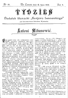 Tydzień : dodatek literacki „Kurjera Lwowskiego”. 1896, nr 28