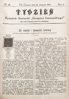 Tydzień : dodatek literacki „Kurjera Lwowskiego”. 1896, nr 33