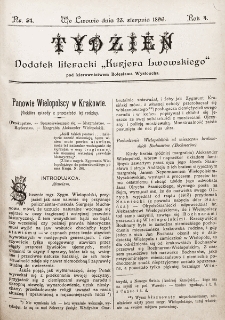 Tydzień : dodatek literacki „Kurjera Lwowskiego”. 1896, nr 34