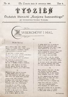 Tydzień : dodatek literacki „Kurjera Lwowskiego”. 1896, nr 37