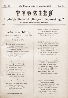 Tydzień : dodatek literacki „Kurjera Lwowskiego”. 1896, nr 39