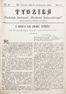 Tydzień : dodatek literacki „Kurjera Lwowskiego”. 1896, nr 42