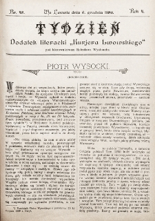 Tydzień : dodatek literacki „Kurjera Lwowskiego”. 1896, nr 49