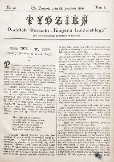 Tydzień : dodatek literacki „Kurjera Lwowskiego”. 1896, nr 52