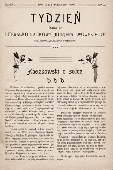 Tydzień : dodatek literacko-naukowy „Kurjera Lwowskiego”. 1903, nr 2