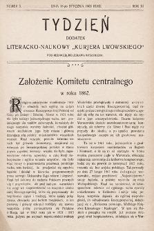 Tydzień : dodatek literacko-naukowy „Kurjera Lwowskiego”. 1903, nr 3