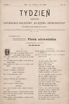 Tydzień : dodatek literacko-naukowy „Kurjera Lwowskiego”. 1903, nr 5