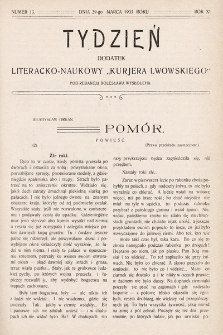 Tydzień : dodatek literacko-naukowy „Kurjera Lwowskiego”. 1903, nr 13