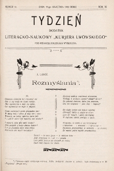 Tydzień : dodatek literacko-naukowy „Kurjera Lwowskiego”. 1903, nr 16