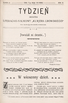 Tydzień : dodatek literacko-naukowy „Kurjera Lwowskiego”. 1903, nr 20