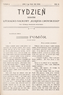 Tydzień : dodatek literacko-naukowy „Kurjera Lwowskiego”. 1903, nr 22