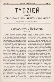 Tydzień : dodatek literacko-naukowy „Kurjera Lwowskiego”. 1903, nr 27