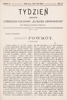 Tydzień : dodatek literacko-naukowy „Kurjera Lwowskiego”. 1903, nr 30