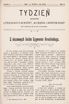 Tydzień : dodatek literacko-naukowy „Kurjera Lwowskiego”. 1903, nr 31
