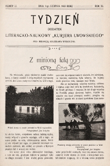 Tydzień : dodatek literacko-naukowy „Kurjera Lwowskiego”. 1903, nr 32