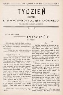 Tydzień : dodatek literacko-naukowy „Kurjera Lwowskiego”. 1903, nr 33