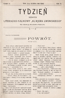 Tydzień : dodatek literacko-naukowy „Kurjera Lwowskiego”. 1903, nr 35