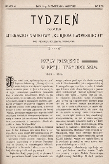 Tydzień : dodatek literacko-naukowy „Kurjera Lwowskiego”. 1903, nr 41