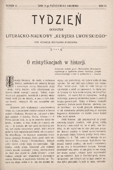 Tydzień : dodatek literacko-naukowy „Kurjera Lwowskiego”. 1903, nr 42