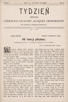 Tydzień : dodatek literacko-naukowy „Kurjera Lwowskiego”. 1903, nr 44