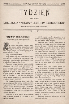Tydzień : dodatek literacko-naukowy „Kurjera Lwowskiego”. 1903, nr 52