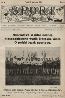 Sport : tygodnik ilustrowany. 1922, nr 4